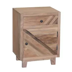 Kirklands Home Natural Reclaimed Wood Diagonal Slats Nightsd Tan Discount