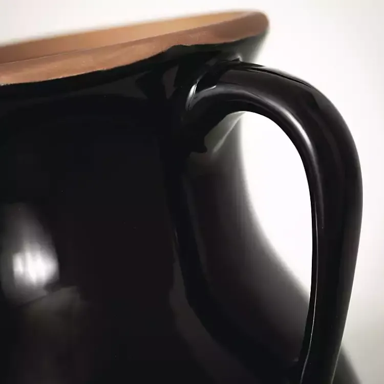 Vases>Kirklands Home Natural Rimmed Onyx Urn Vase Black