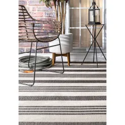 Kirklands Home Natural Robin Stripe Outdoor Rug, 5x7 Tan Best