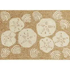 Kirklands Home Natural Sand Dollar Outdoor Mat Tan