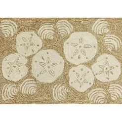 Kirklands Home Natural Sand Dollar Outdoor Accent Rug Hot