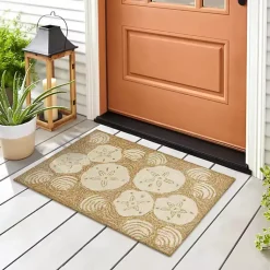 Kirklands Home Natural Sand Dollar Outdoor Accent Rug Hot