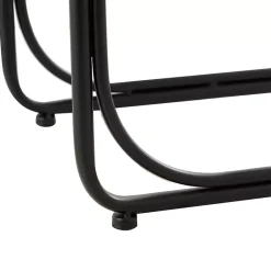 Kirklands Home Natural Seagrass and Black Metal C-Table Tan Clearance