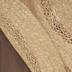 Kirklands Home Natural Seagrass Indoor/Outdoor Area Rug, 3x3 Tan New