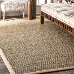 Kirklands Home Natural Seagrass Percey Area Rug, 5x8 Tan Sale