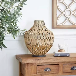Vases>Kirklands Home Natural Seagrass Tapered Neck Coastal Vase Tan