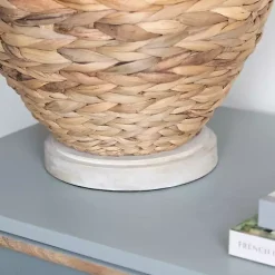 Kirklands Home Natural Seagrass Woven Table Lamp Ivory