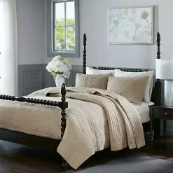 Kirklands Home Natural Serene Quilted 3-pc. Queen Coverlet Set Tan Discount