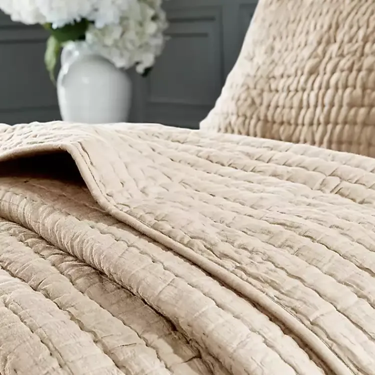 Kirklands Home Natural Serene Quilted 3-pc. Queen Coverlet Set Tan Discount