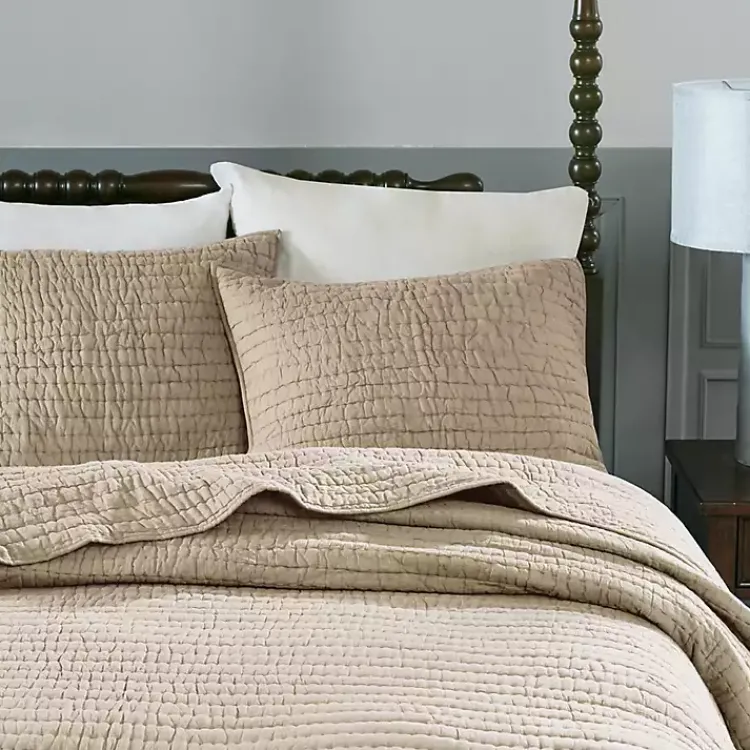 Kirklands Home Natural Serene Quilted 3-pc. Queen Coverlet Set Tan Discount