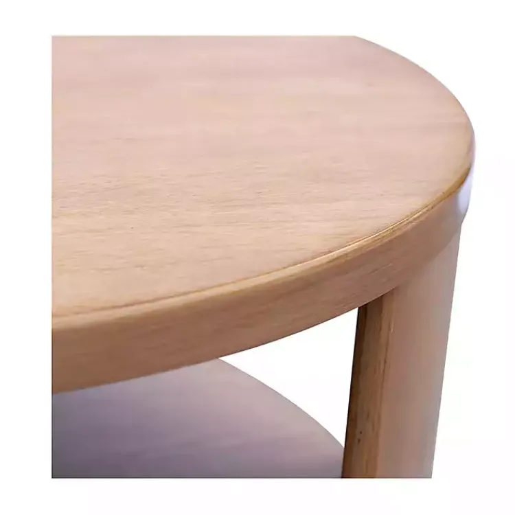Kirklands Home Natural Skye Round Coffee Table Tan New