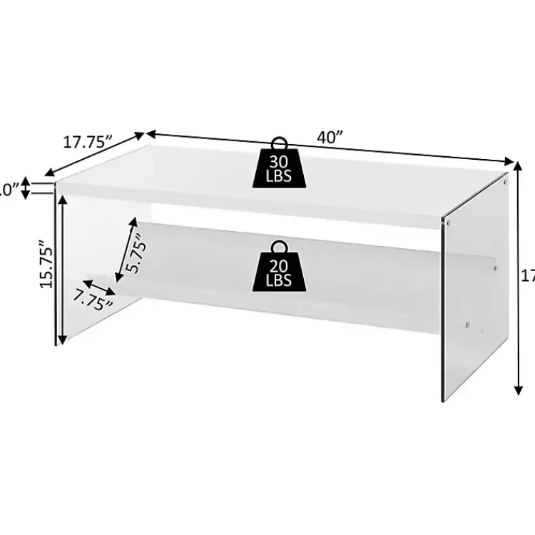 Kirklands Home Natural Soho Glass Coffee Table with V Shelf Brown Clearance