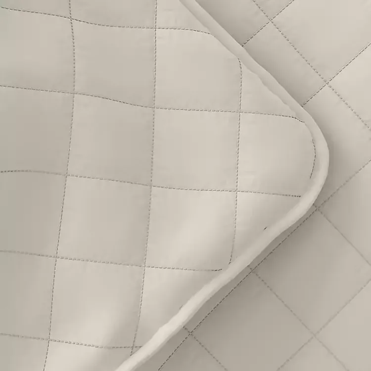 Kirklands Home Natural Stitched Diamond 3-pc. Queen Quilt Set Ivory Best