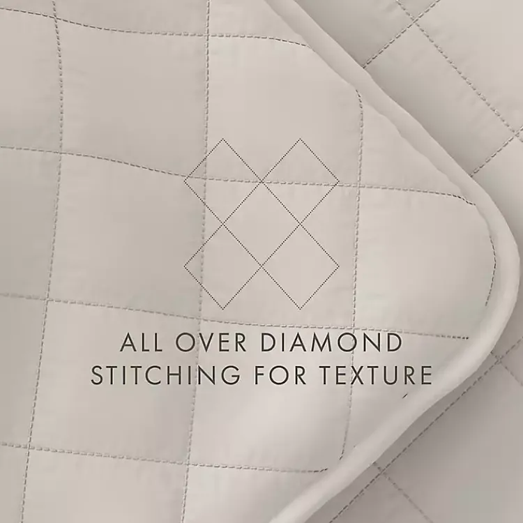 Kirklands Home Natural Stitched Diamond 3-pc. Queen Quilt Set Ivory Best