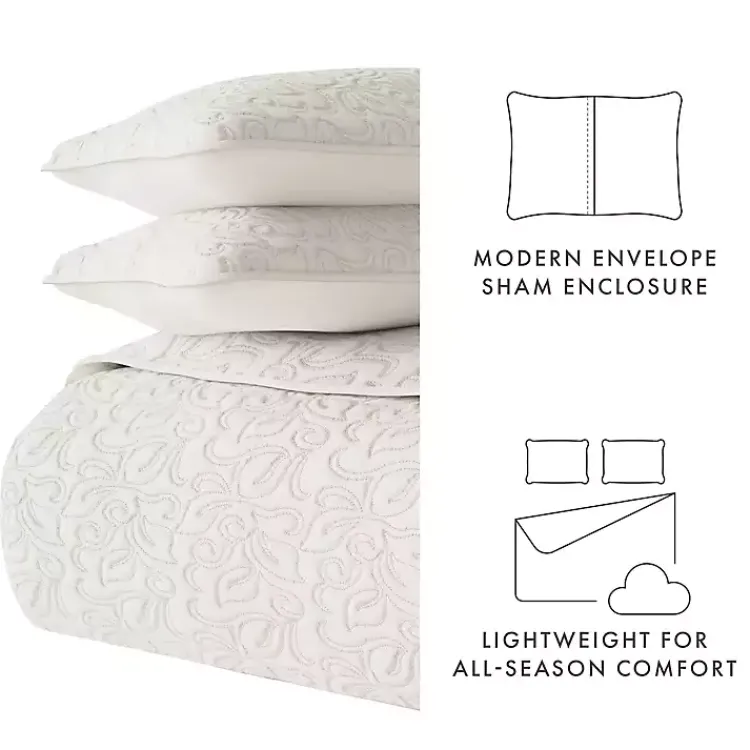 Kirklands Home Natural Stitched Floral 2-pc. Twin Quilt Set Ivory Best