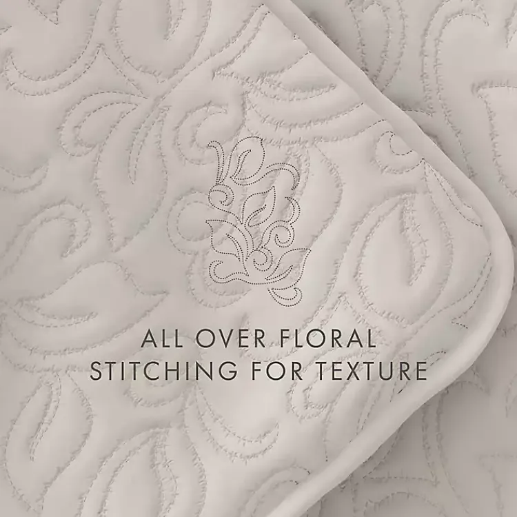 Kirklands Home Natural Stitched Floral 2-pc. Twin Quilt Set Ivory Best