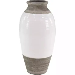 Vases>Kirklands Home Natural Stone Two-Tone Coastal Vase