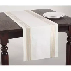 Kirklands Home Natural Striped Border Table Runner Sale