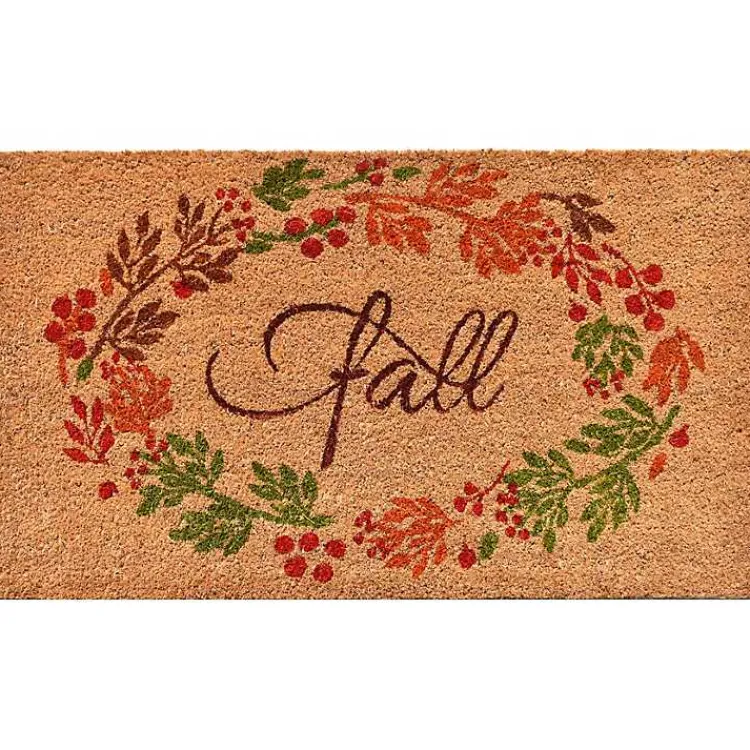 Fall>Kirklands Home Natural Tan Coir Fall Foliage Doormat