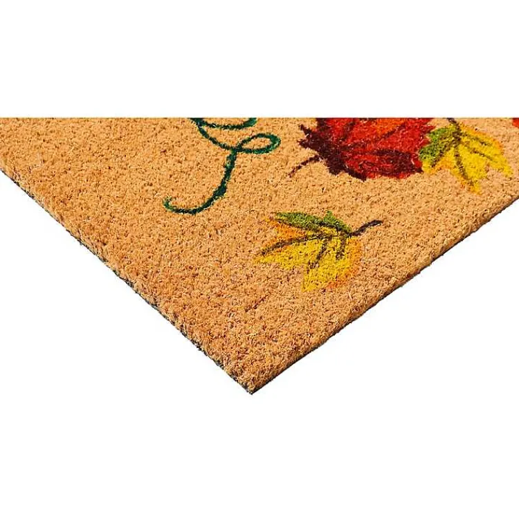 Fall>Kirklands Home Natural Tan Coir Harvest Pumpkin Doormat