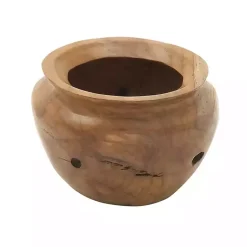 Decorative Bowls & Jars>Kirklands Home Natural Teak Wood Banga Bowl Brown