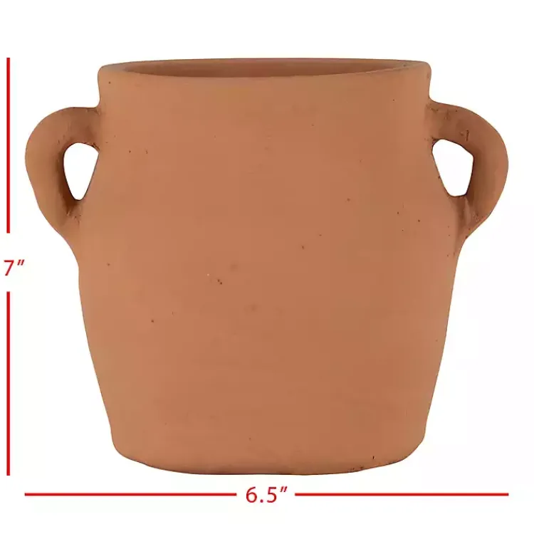 Vases>Kirklands Home Natural Terracotta Vase with Handles Orange