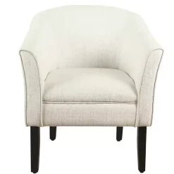 Kirklands Home Natural Textured Barrel Accent Chair Ivory Online