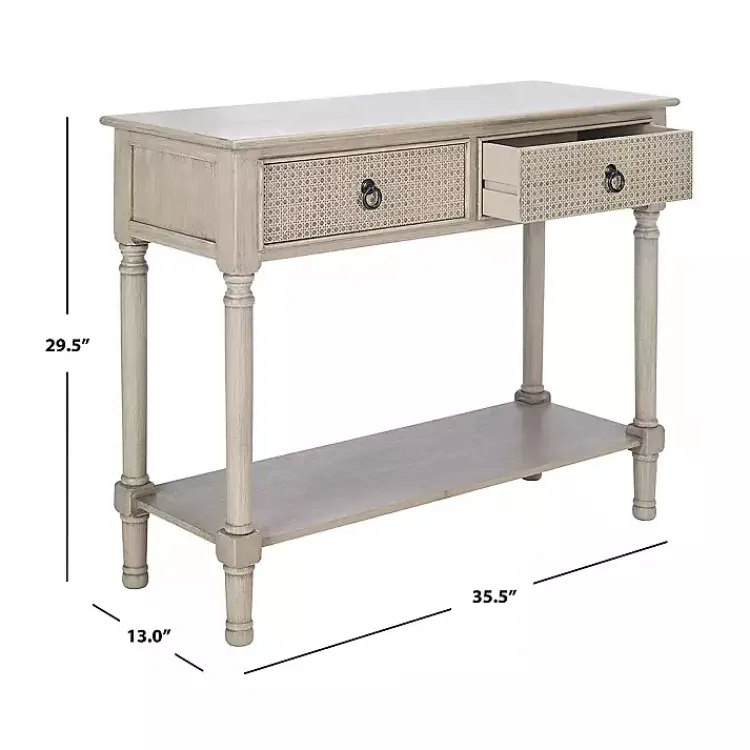 Kirklands Home Natural Textured 2-Drawer Console Table Tan New