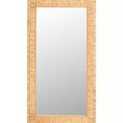 Kirklands Home Natural Textured Zoelle Wall Mirror Tan Clearance