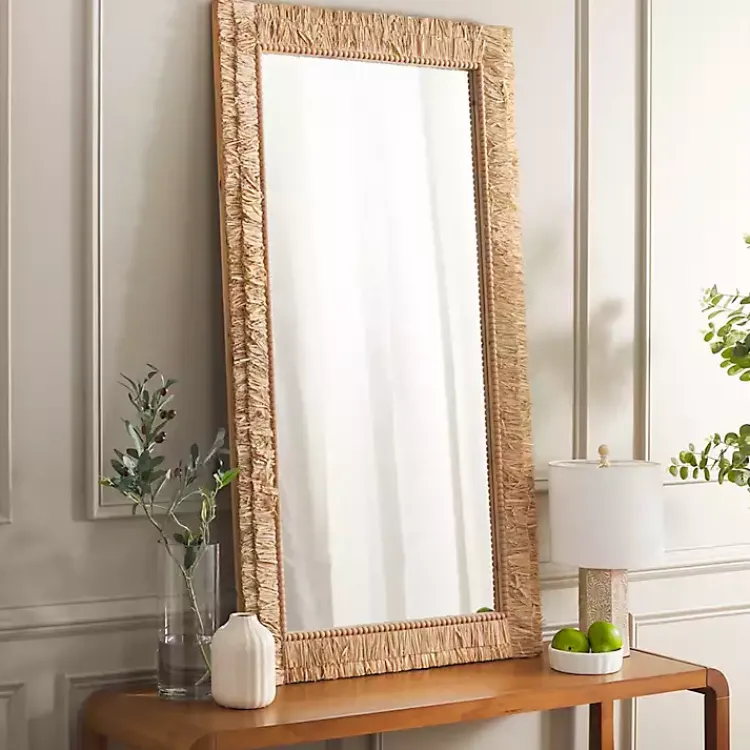 Kirklands Home Natural Textured Zoelle Wall Mirror Tan Clearance