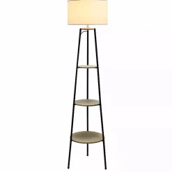Kirklands Home Natural 3-Tier Tripod Floor Lamp Hot