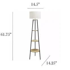 Kirklands Home Natural 3-Tier Tripod Floor Lamp Hot