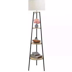Kirklands Home Natural 3-Tier Tripod Floor Lamp Hot