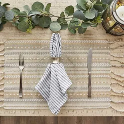 Kirklands Home Natural Tonal Stripe Placemats, Set of 6 Sale