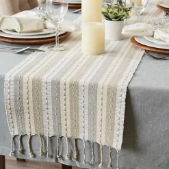 Kirklands Home Natural Tonal Stripe Table Runner Hot