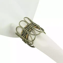 Kirklands Home Natural Twisted Rat Napkin Rings, Set of 4 Tan Online