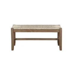 Kirklands Home Natural Twisted Seagrass and Wood Bench Tan Online