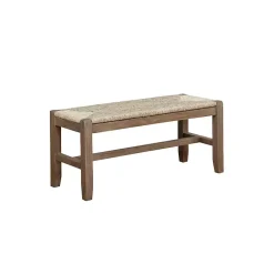 Kirklands Home Natural Twisted Seagrass and Wood Bench Tan Online