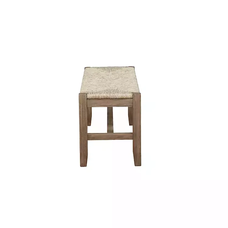 Kirklands Home Natural Twisted Seagrass and Wood Bench Tan Online