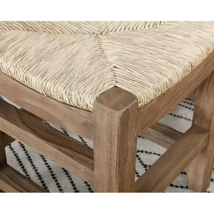 Kirklands Home Natural Twisted Seagrass and Wood Bench Tan Online