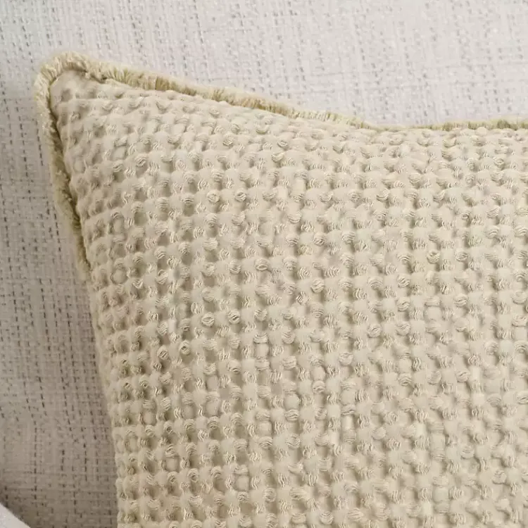 Pillows>Kirklands Home Natural Waffle Texture Lumbar Pillow Tan
