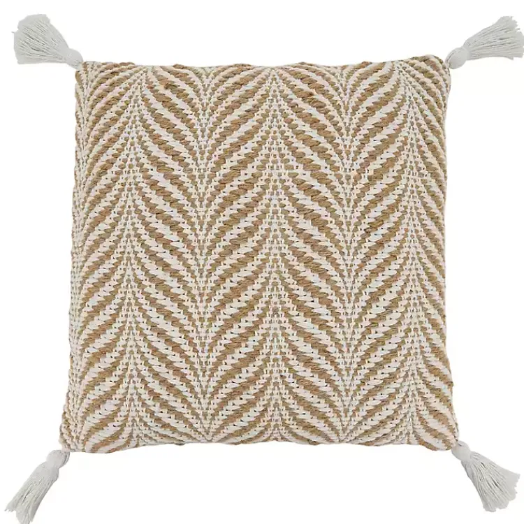 Pillows>Kirklands Home Natural Wavy Chevron Woven Jute Pillow