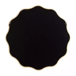 Kirklands Home Natural Wavy Scallop Round Wall Mirror Tan