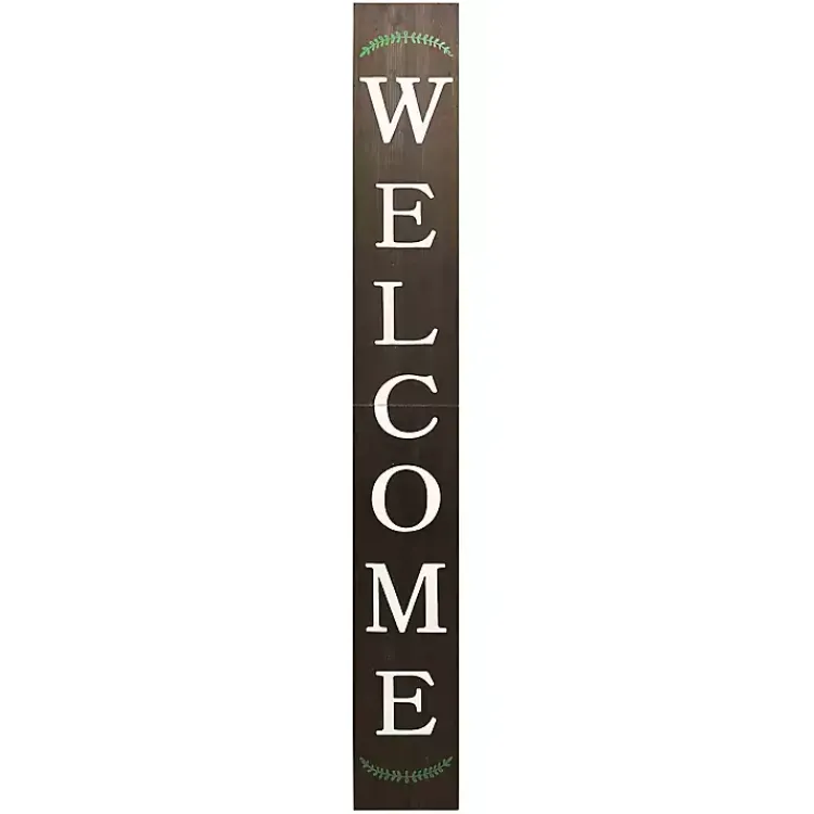 Kirklands Home Natural Welcome Laurel Porch Board Brown