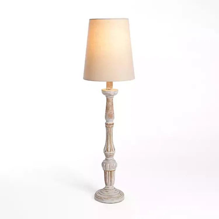 Kirklands Home Natural Whitewashed Buffet Lamp Tan Outlet