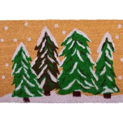 Outdoor Christmas Decorations>Kirklands Home Natural Winter Wonderland Coir Doormat, 36 in. Tan