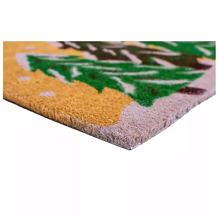Outdoor Christmas Decorations>Kirklands Home Natural Winter Wonderland Coir Doormat, 36 in. Tan