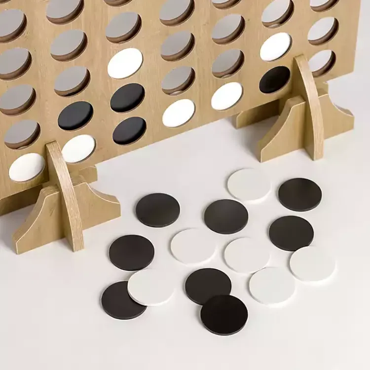 Decorative Accents>Kirklands Home Natural Wood 4 in a Row Game Tan