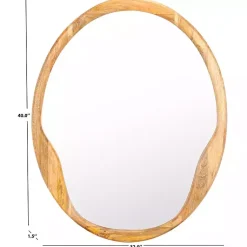 Kirklands Home Natural Wood Abstract Oval Wall Mirror Hot