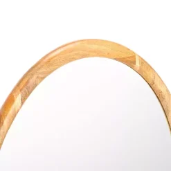 Kirklands Home Natural Wood Abstract Oval Wall Mirror Hot